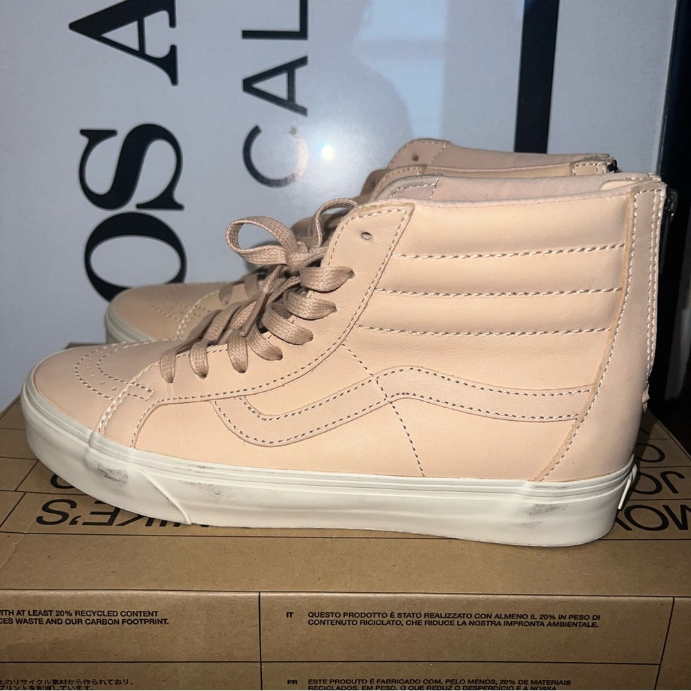 High Top Nude Vans Leather